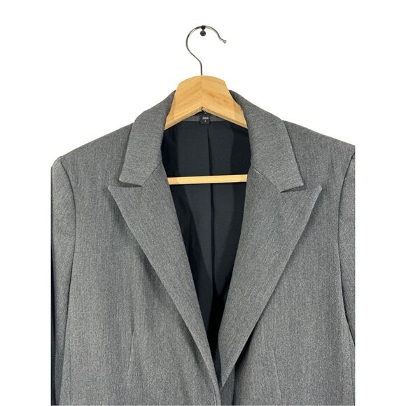 Express Gray Long Sleeve Blazer Jacket Size 6 Single Button Career Formal - Picture 8 of 11